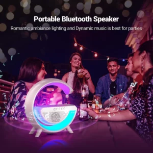 3 in 1 Bluetooth Speaker & Wireless Charger With LED Light 