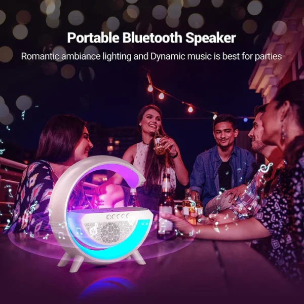 3 in 1 Bluetooth Speaker & Wireless Charger With LED Light