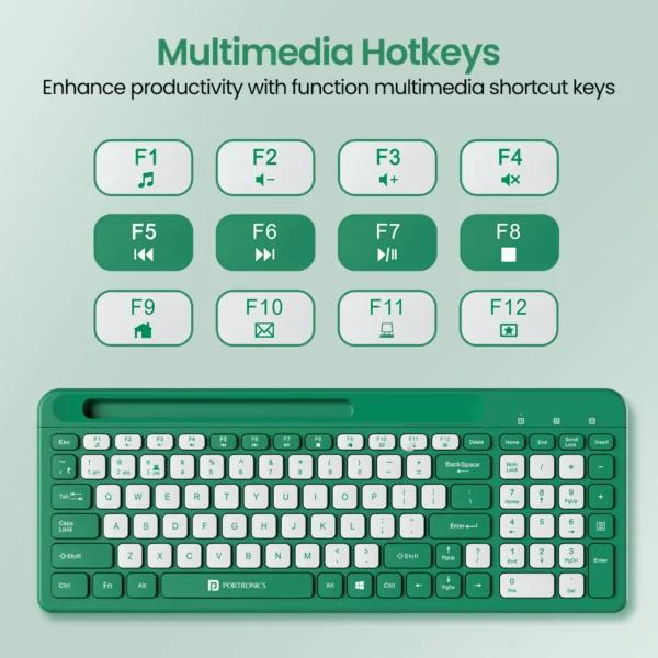 Portronics Bubble Square Wireless Keyboard with Bluetooth